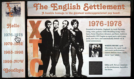 Forrest G Boughner XTC fan website design