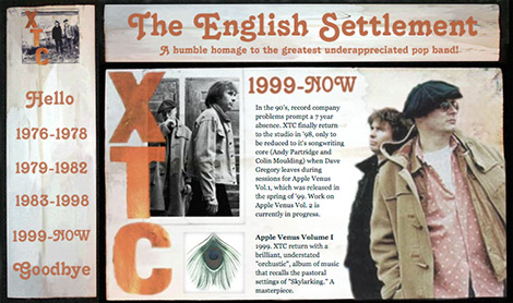 Forrest G Boughner XTC fan website design